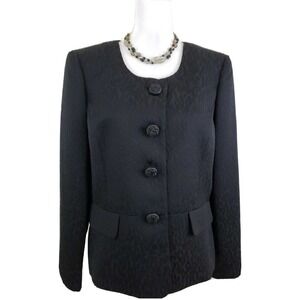 Le Suit ~Woman Size 12~ Black Tuscany Jacket Business/Cocktail Blazer NWT.